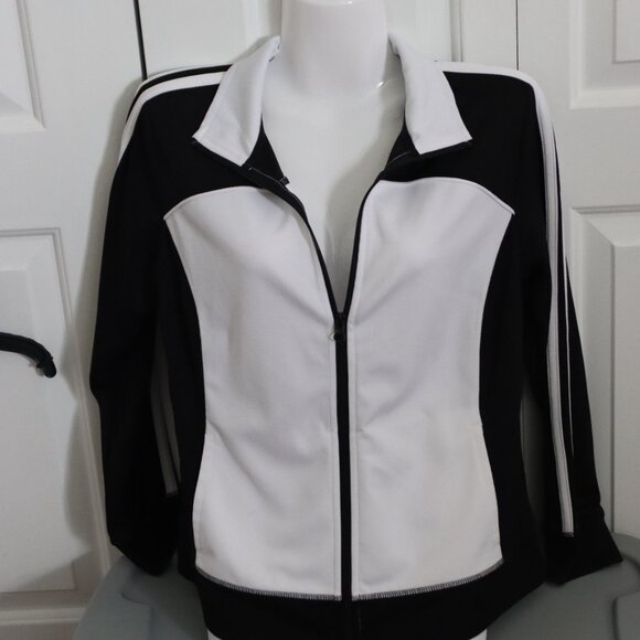 Made for Life Quick-Dri Zip up jacket black and white size Petite medium - Picture 8 of 12